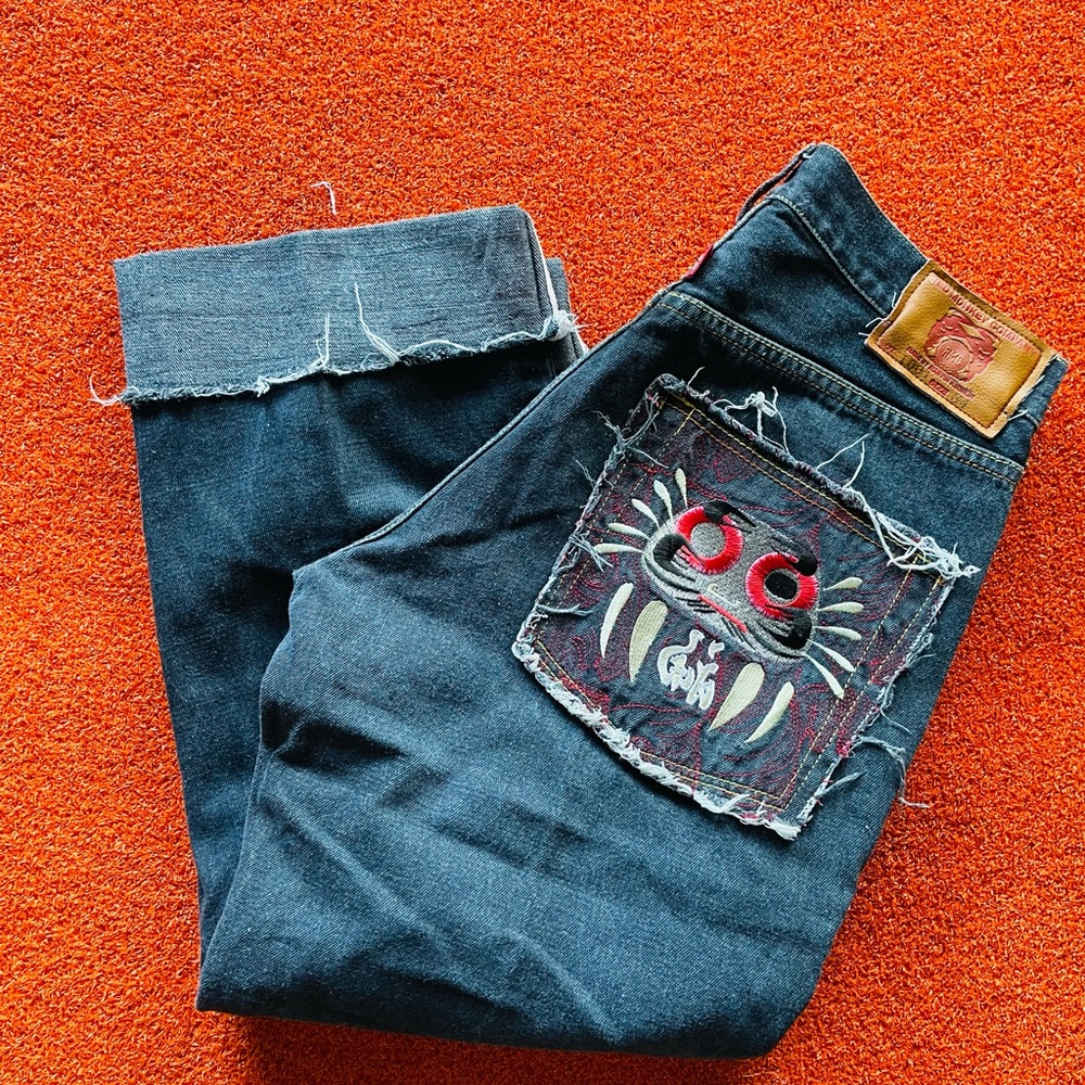 RMC: Red Monkey Company- Martin Ksohoh Dark Denim Button Jeans